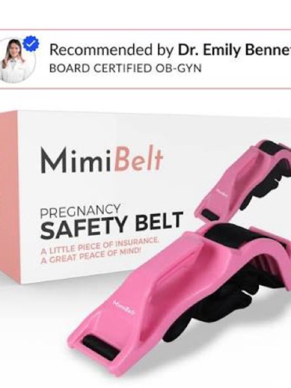 Pink Pregnancy Safety Belt - Secure Car Seat Belt Reducer